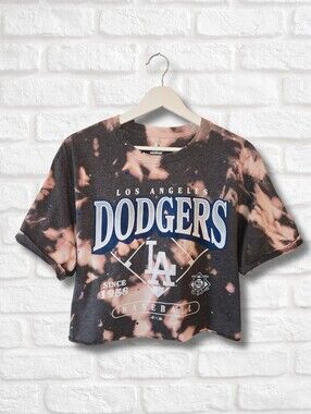 Los Angeles Dodgers Crop Top W/Rhinestones